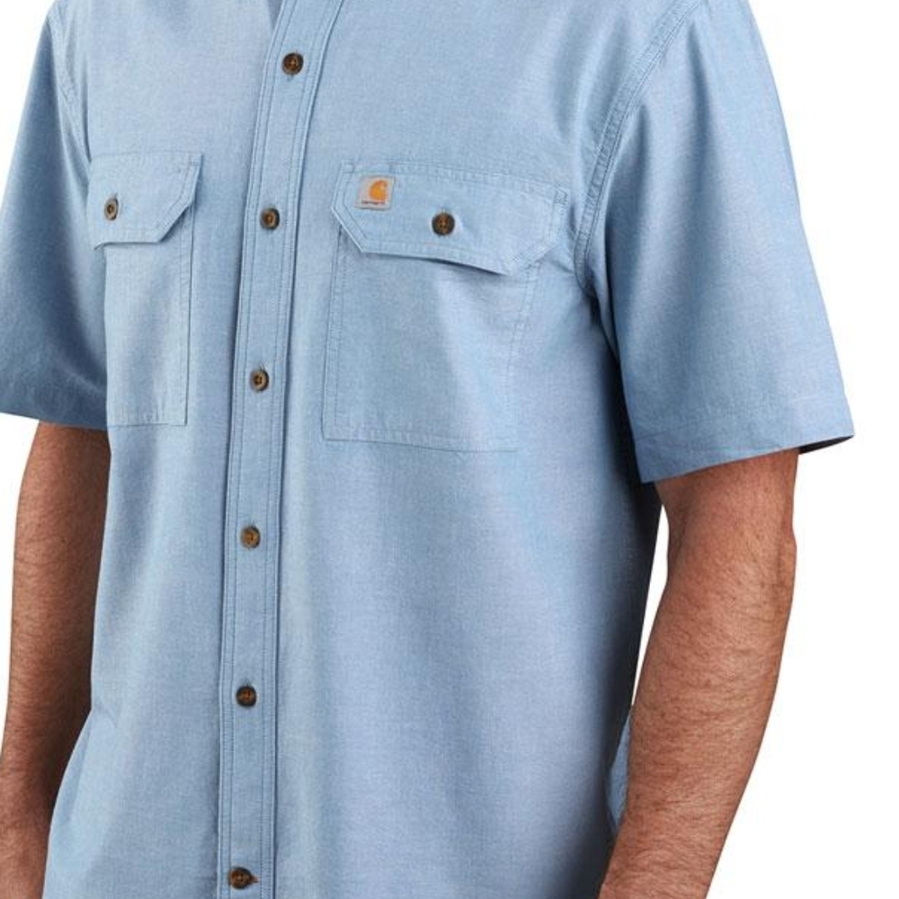Carhartt XL Men's Cambray  Loose Fit Light Blue Button Down Shirt